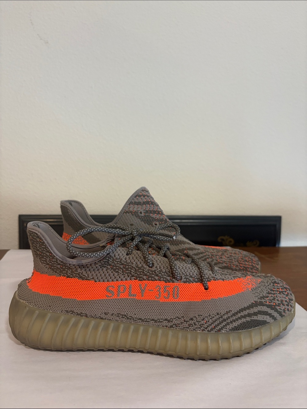 Adidas Yeezy Sneakers SPLY- 350 Gray with Neon Orange